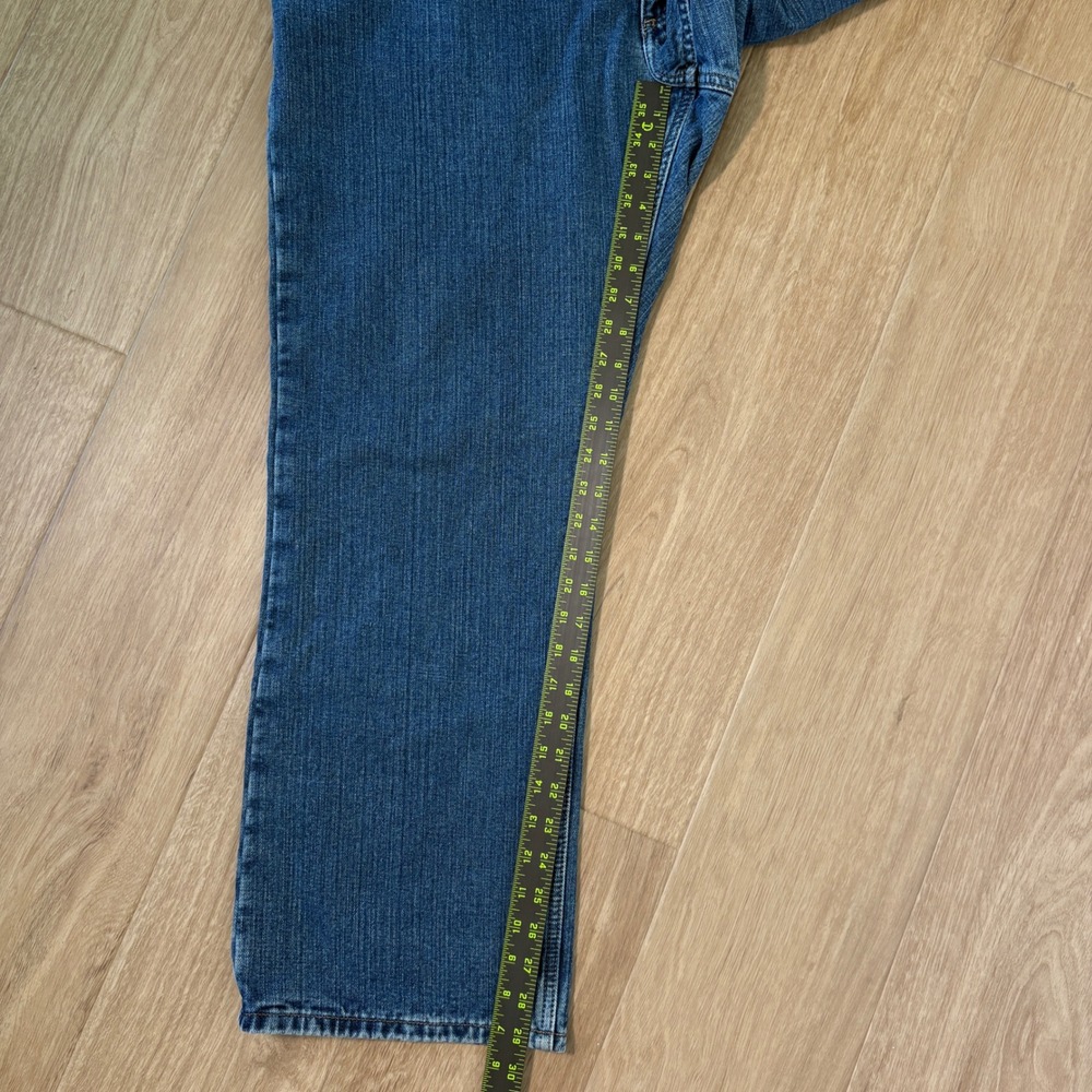Carhartt Flannel Lined Jeans Mens 40x29 Blue Denim Relaxed Fit Plaid Work Pants - Picture 6 of 6